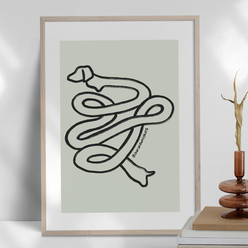 Spiral Dachshund Art Print