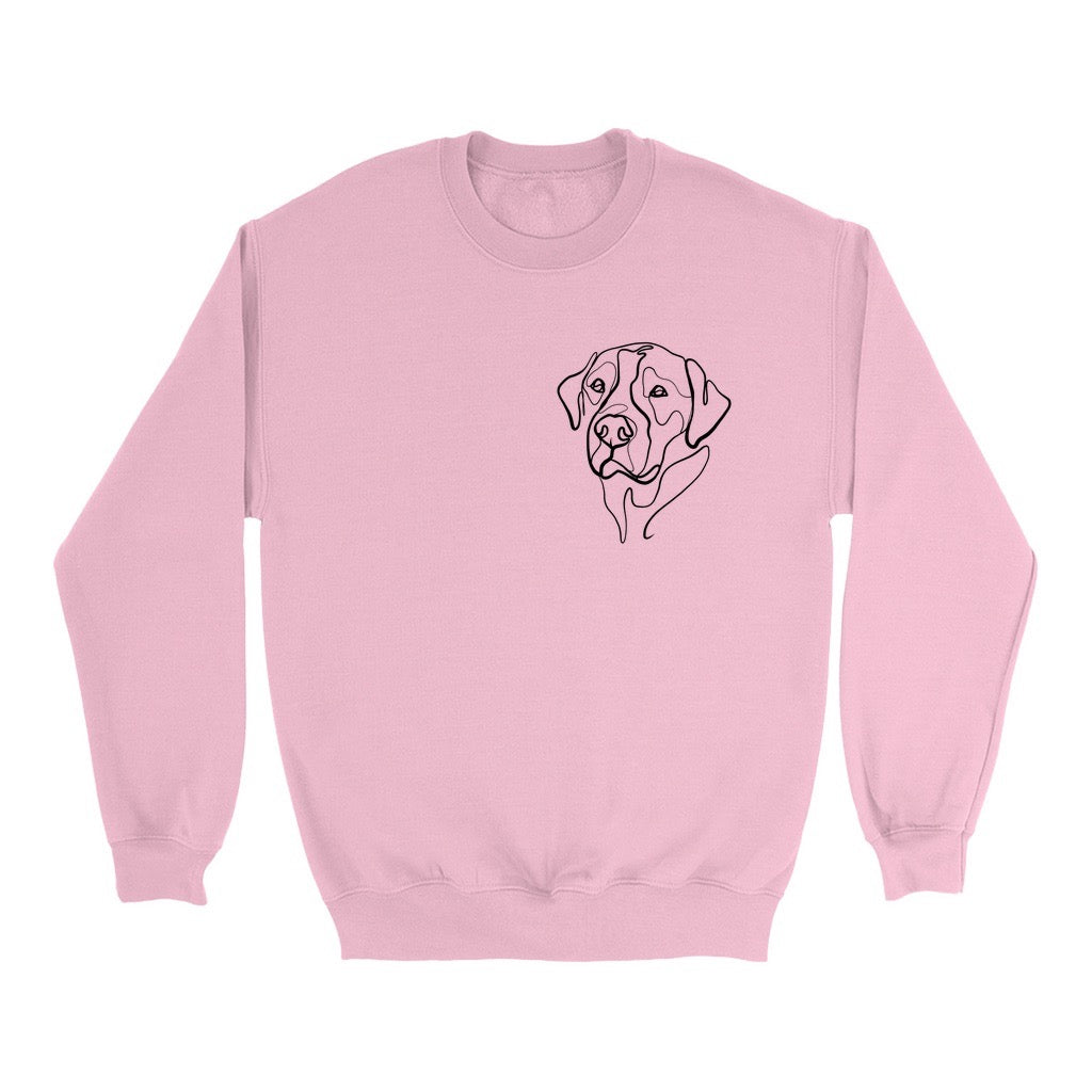 Custom Single-Line Pet Portrait Chest Sweatshirt