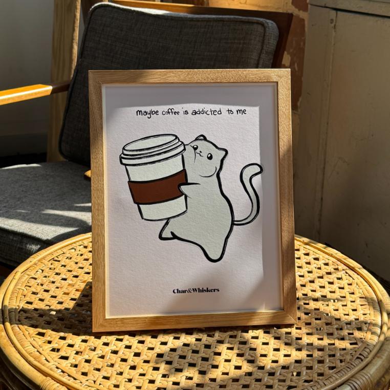Coffee Cat Art Print