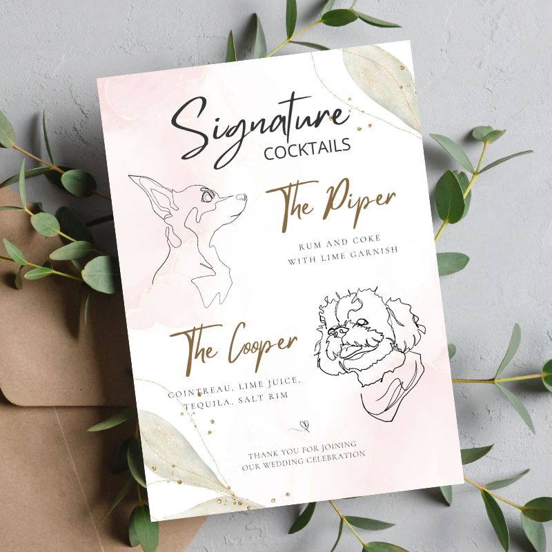 Custom Wedding Signature Drink List