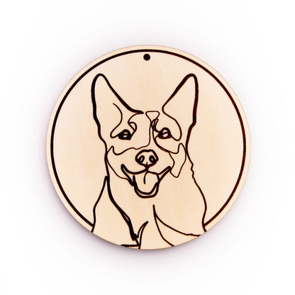 Custom Pet Portrait Wood Ornament