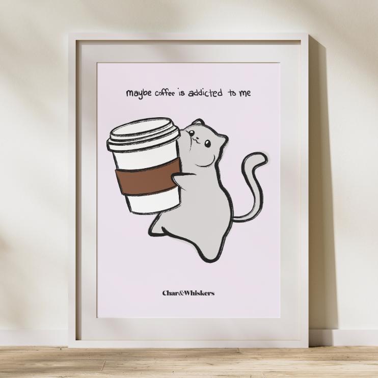 Coffee Cat Art Print
