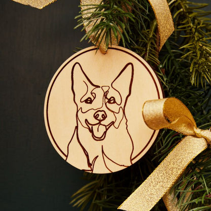 Custom Pet Portrait Wood Ornament