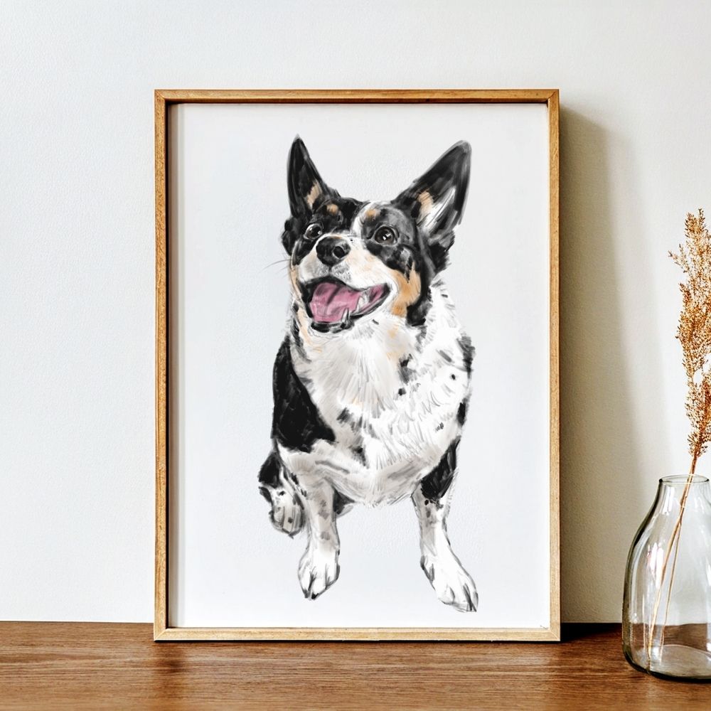 200㎝　personal color 遇见　PET One Pet Color Sketch Style Custom Pet Portrait – Char and Whiskers