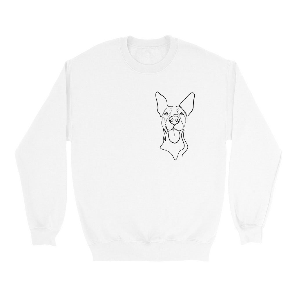 Custom Single-Line Pet Portrait Chest Sweatshirt