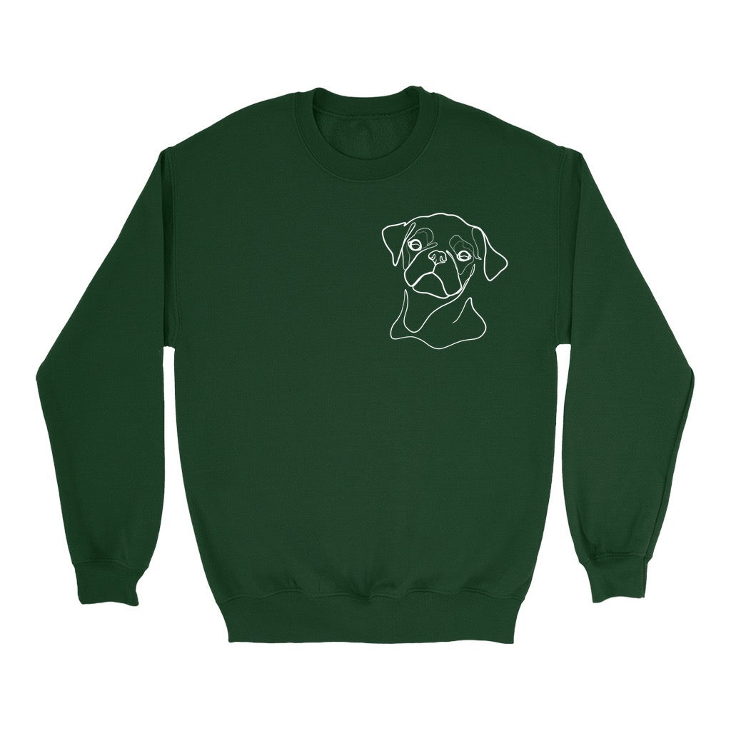 Custom Single-Line Pet Portrait Chest Sweatshirt