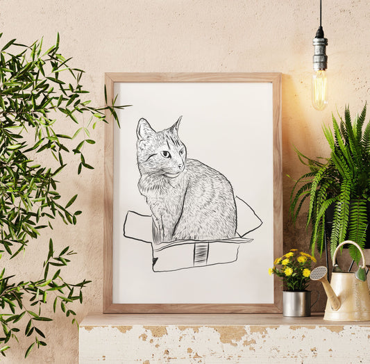 Etching Illustration Custom Pet Portrait