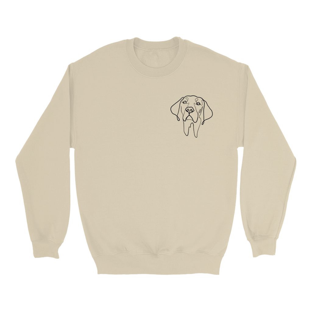 Custom Single-Line Pet Portrait Chest Sweatshirt