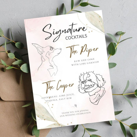 Custom Wedding Signature Drink List