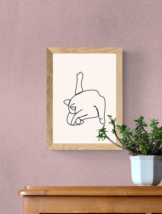 Char Cat Butt Lick Wall Art